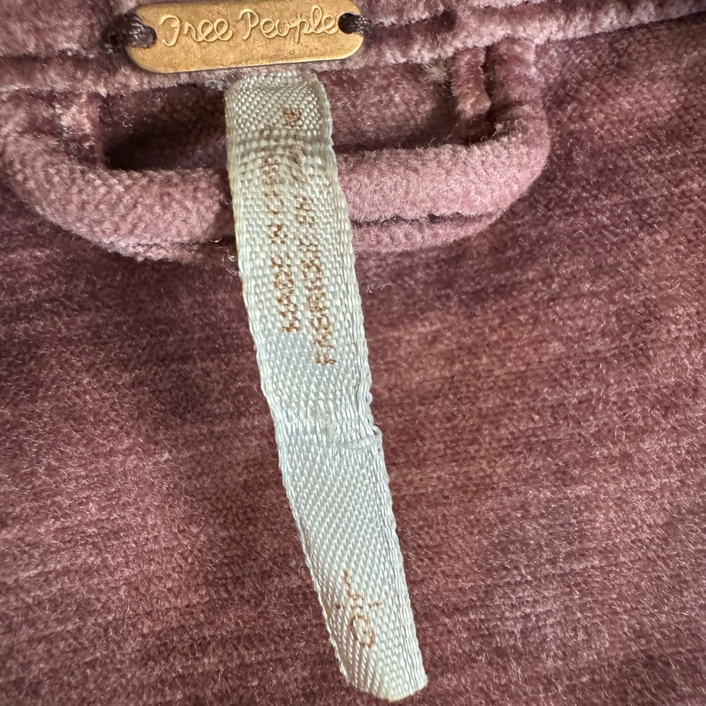 Free People Crushed Velvet Purple Moto jacket with lace up details.Size Large - Picture 5 of 16